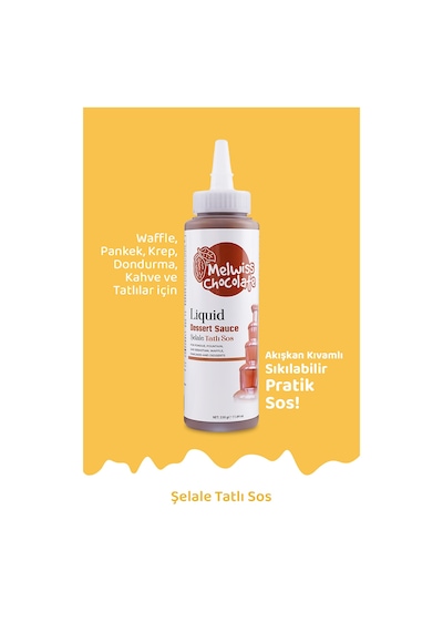 Melwiss Chocolate Sıvı Çikolata - Fondü Şelale Çikolata Sosu 330 G