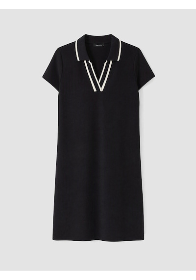 Lcw Everyday Siyah Polo Yaka Soft Touch Mini Elbise