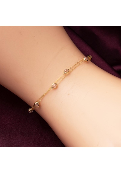 Bilezikci 14 Ayar Altın 2 Sıra Zincirli Bileklik BLEGY14K28217 Sarı Altın