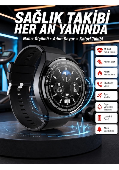Mey İthalat En Çok Tercih Edilen Akıllı Saat Amoled Ekran Nabız Sensörü Gps Uyumlu Adımsayar