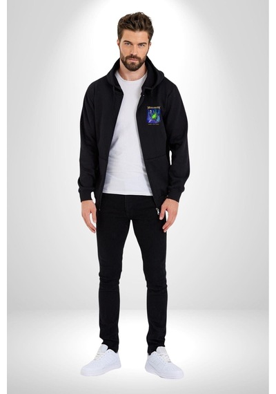 Angemiel Megadeth Heavy Metal Kadın Erkek Siyah Kapüşonlu Fermuarlı Baskılı Hırka Sweatshirt Siyah