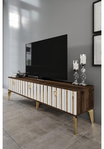 180 CM DUBAİ MDF MEBRAN KAPAK EKRU CEVİZ