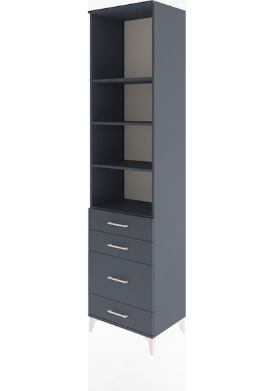 Hyperion Dolap 4 Raflı 4 Çekmeceli 60x44x243 Antrasit-antrasit Antrasit