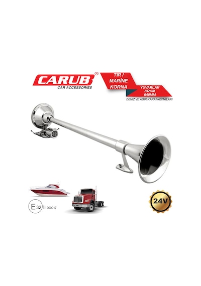 Carub Korna Uzun 24v Krom Marine Tır
