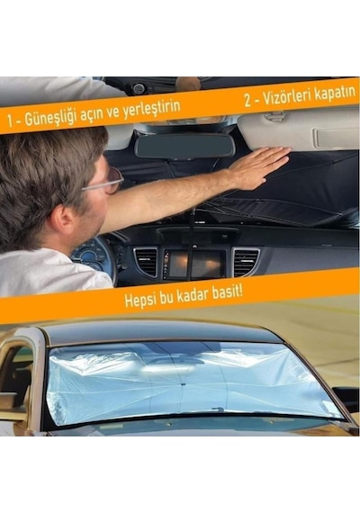 Katlanabilir Araç İçi Ön Cam Güneşliği Araba Şemsiye Güneşlik Torpido Koruyucu Güneşlik Oto Gün