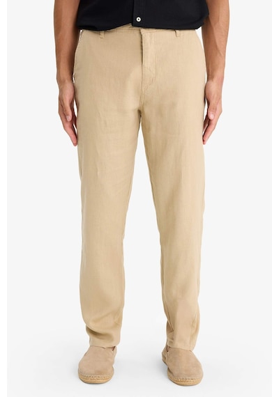DeFacto %100 Keten Relax Fit Rahat Kesim Düz Paça Yazlık Pantolon C1117AX25SPBG732