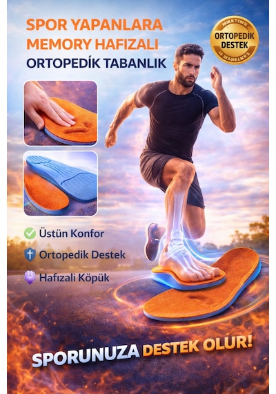 Memory Hafızalı Ortopedik Tabanlık Spor Tabanlık Konfor Yürüyüş Mt7038