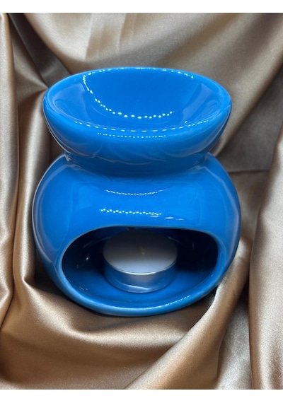 Lotus Çiçeği Motifli Buhurdanlık Mavi 15630810