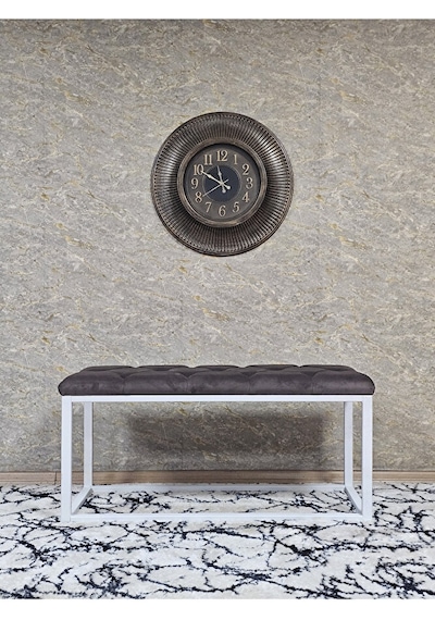 Beyaz Boyalı Diktörtgen 100 Cm X 40 Cm Oturak Puf - Bench - Makya Çok Renkli