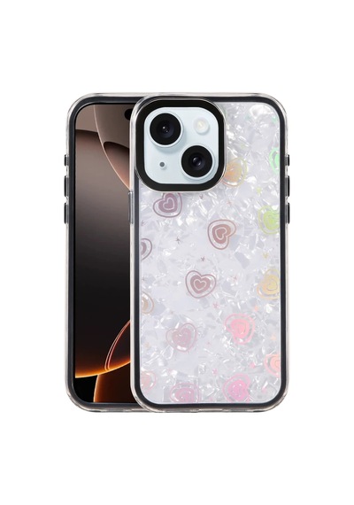 Apple Uyumlu   iPhone 14 Lumi Desenli Kapak - Siyah