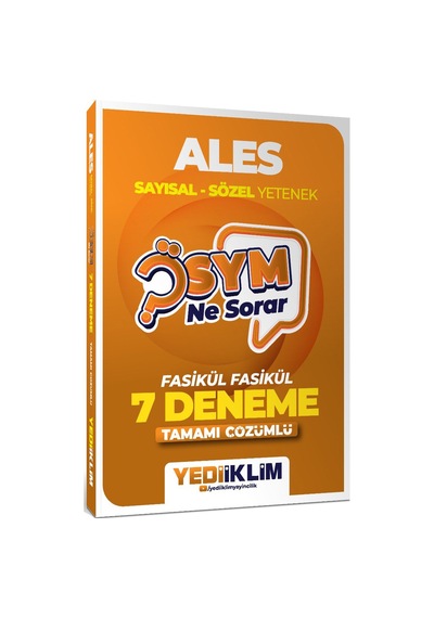 Yediiklim Yayınları 2027 Ösym Ne Sorar Ales Tamamı Çözümlü Fasikül 7 Deneme