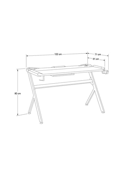 Ryze Extreme Karbon Fiber Rgb Oyuncu Masası - Siyah 120x60x76 Cm Siyah