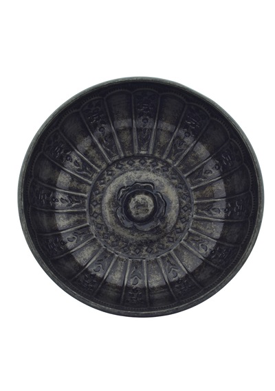 Ludıa Dekoratif Desenli Geleneksel Hamam Banyo Tası 6cmx20cm Koyu Gri