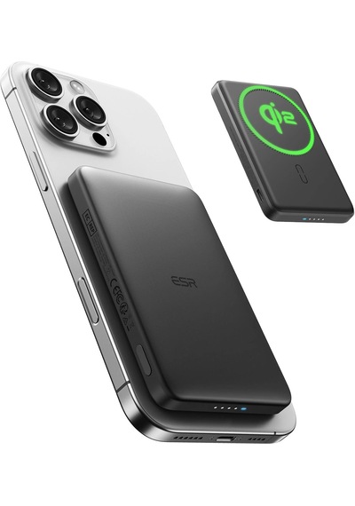 Esr Qi2 5000 Mah Taşınabilir Şarj Cihazı Magslim Powerbank Siyah