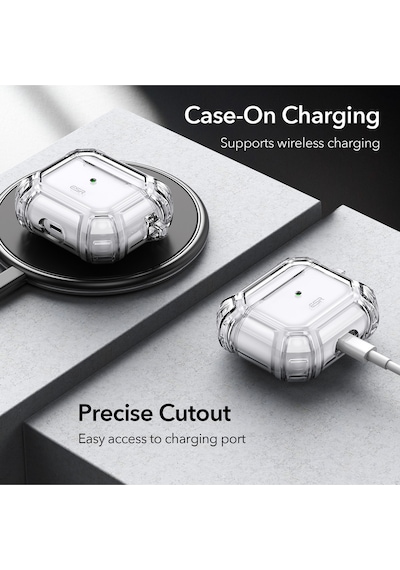 Apple AirPods Uyumlu 3.nesil 2021 Armor Kılıf Şeffaf Şeffaf