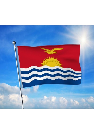 Kiribati Bayrağı Premium Raşel Kumaş 70x105 Cm Diğer