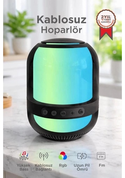 Premium Torima Bluetooth Hoparlör Gts-2149 Siyah Işıklı Model Eğlence Aleti Renkli Lamba