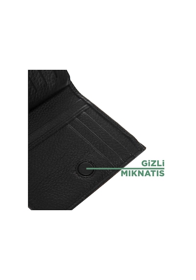 Grande Gerçek Deri Unisex Cüzdan Hakiki Deri Küçük Boy Siyah