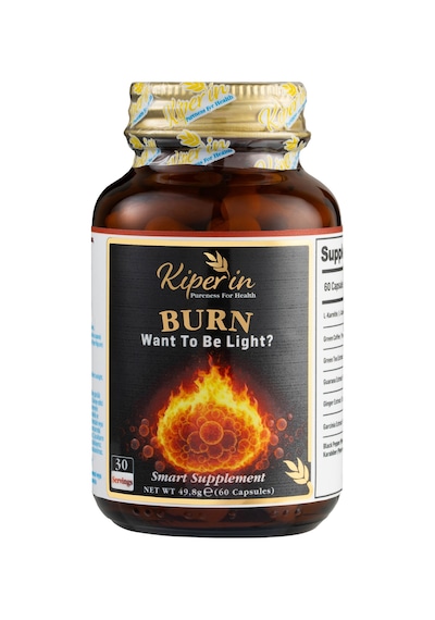 Kiperin Burn Vücut Yağı Hedefleyici L-karnitin, Yeşil Çay, Guarana, Zencefil, Garsiniya, Kafein 60 Kapsül