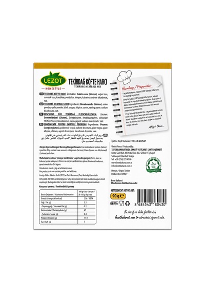 Tekirdağ Köfte Harcı 90 G - 925252065