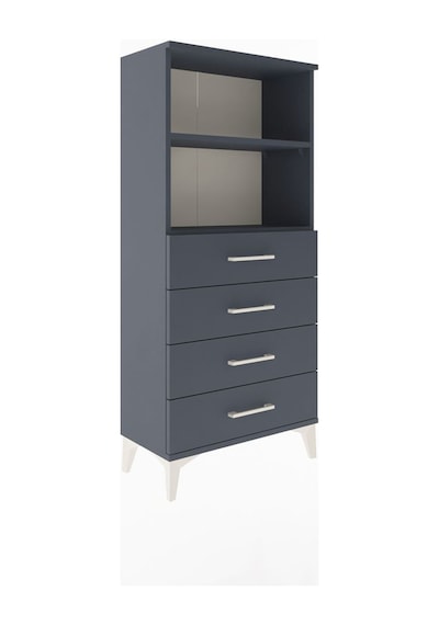 Arges Dolap 2 Raflı 4 Çekmeceli 60x30x134 Antrasit-antrasit Antrasit