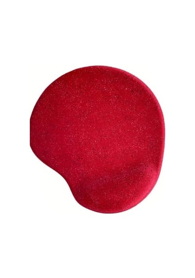 Oval Bilek Destekli Kum Desen Tip Kaymaz Taban Optik Bilgisayar Notebook Mouse Pad Maus Pad 17,5x21,5cm Kırmızı