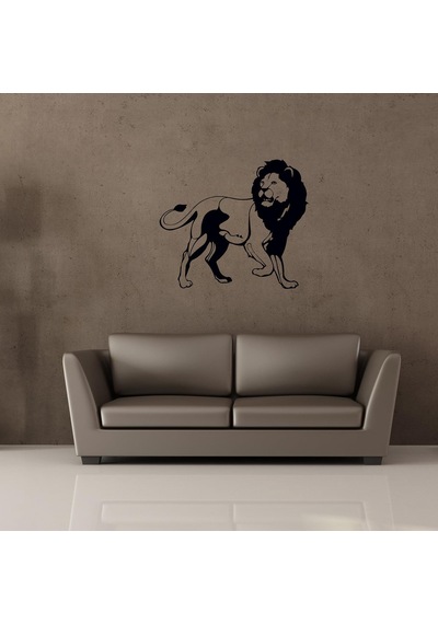 Aslan Lion Folyo Sticker 30cm Uzunluk Siyah