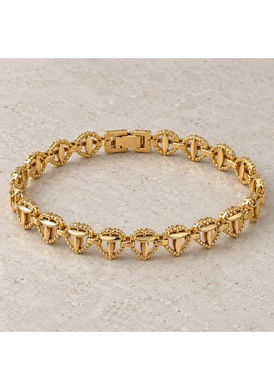 14k Altın Kaplama - Amora Gold Kalp Ve Yaprak Motifli Paslanmaz Çelik Kadın Bileklik Zarafetin İmzası - 18,5 Cm Renkli 14k Altın Kaplama - Amora Gold Kalp Ve Yaprak Motifli Paslanmaz Çelik Kadın Bileklik Zarafetin İmzası - 18,5 Cm Renkli