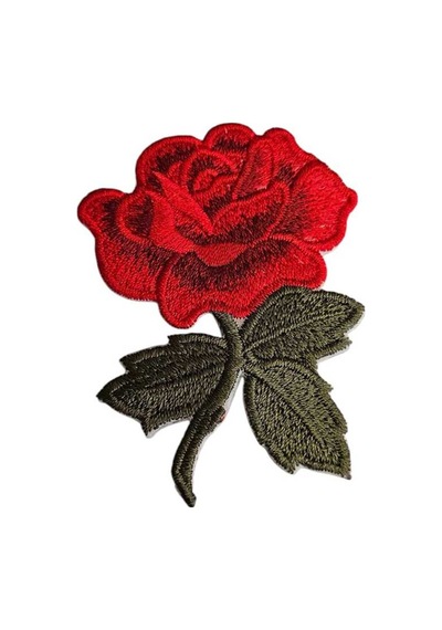 Ütü Ile Yapışan Arma - Patch - Kırmızı Tek Gül Yeşil Yaprak Modeli En:6.5cm Boy:9cm 1 Adet Kırmızı - 691931704