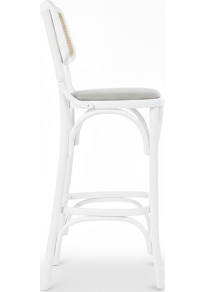 Sofa Hazeranlı Ahşap Bar Sandalyesi Beyaz
