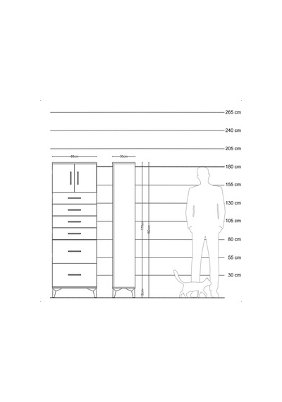 Arges Dolap Tek Raflı 6 Çekmeceli 2 Kapaklı 88x30x182 Antrasi... Antrasit Arges Dolap Tek Raflı 6 Çekmeceli 2 Kapaklı 88x30x182 Antrasi... Antrasit