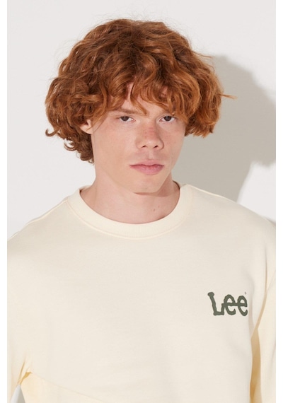 Lee Bisiklet Yaka Sweatshirt Ekru