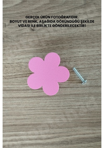 3 Adet - Pembe Çiçek Dolap Kulpu, Modern Mobilya Kulpu, Çiçek Kulp Kulp Vidası Dahildir - 5 Cm Sarı