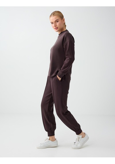 Jimmy Key Acı Kahve Yüksek Bel Dar Paça Cepli Jogger Pantolon 6ww188602803