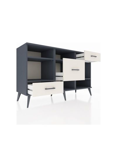 Kronos Konsol 4 Raflı 3 Çekmeceli 132x59x83 Antrasit-antrasit/aytaşı Antrasit/aytaşı Kronos Konsol 4 Raflı 3 Çekmeceli 132x59x83 Antrasit-antrasit/aytaşı Antrasit/aytaşı