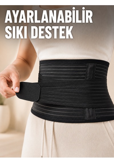 Elastik Bel Destek Korsesi Ayarlanabilir Cırtlı Sıkma Bantlı Bel Kemeri - Lisinya