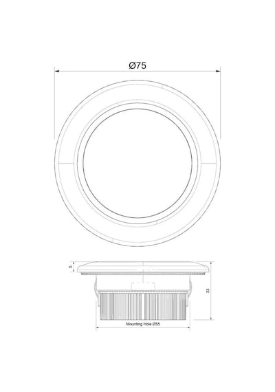 Sanel 12v-24v Spot Tavan Lambası 6 Ledli 6500k Beyaz 6 X 3w 75 Mm Butonsuz