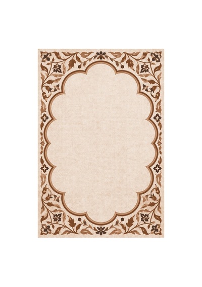 Kartela Halı Bulut Çerçeveli Klasik Halı Bakır Kaymaz Taban Makinede Yıkanabilir 160x240 Cm