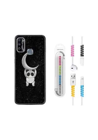 Infinix Hot 9 Play Kılıf Kablo Koruyuculu Panda Moon 18Mate10Lite