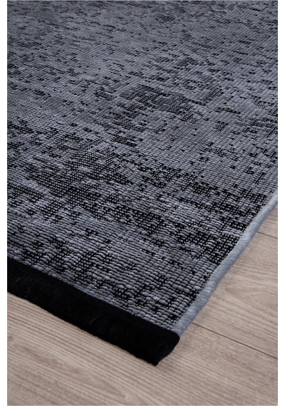 Gri Şönil Kilim Makinede Yıkanabilir Kaymaz Taban Halı Yolluk Gri