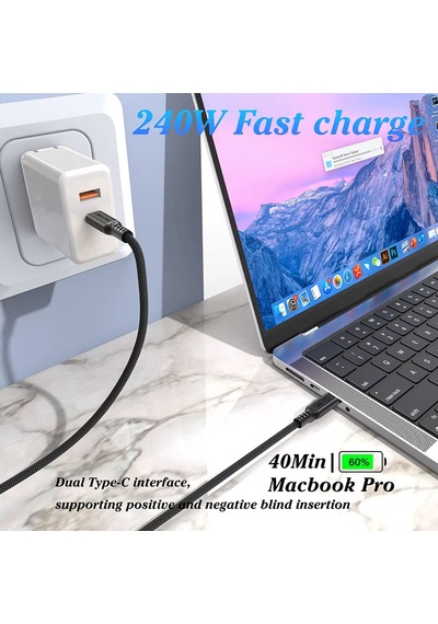 Thunderbolt 5 Kablo 2 Metre 80gbps 240w 16k 60hz Pasif Etron Ej903w Zr1323 -