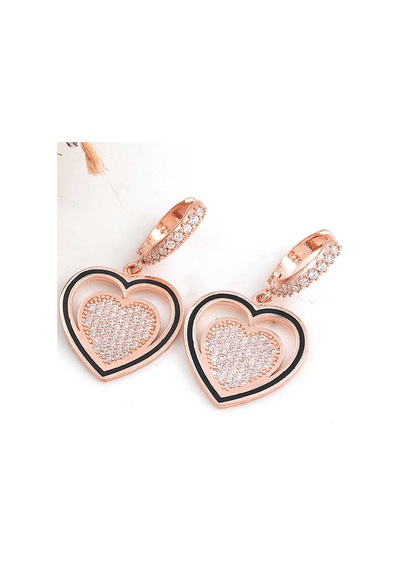 Kenpazar Gümüş Rose Sallantılı Kalp Kadın Küpe 86813682