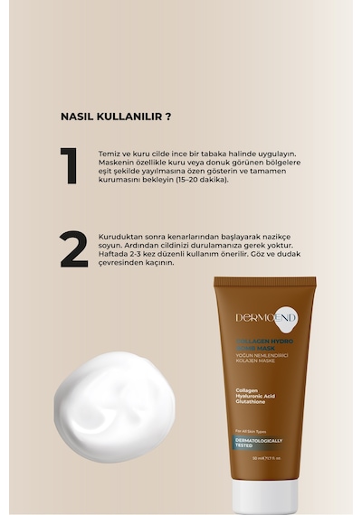 Dermoend Yoğun Nemlendirici Kolajen Maske Ve Tarak