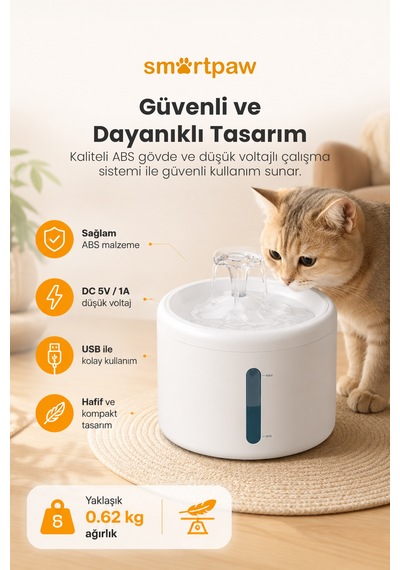 Aqua Core Kedi Su Pınarı Distribütör Garantili