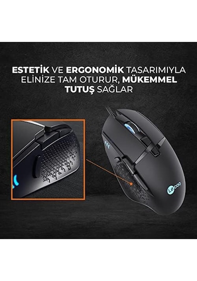 Mg1101 Kablolu 6400dpı 8 Tuşlu Rgb Led Aydınlatmalı Gaming Optik Mouse Siyah