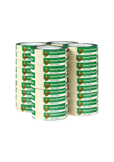 Duck Marka 286655 Genel Amaçlı Maskeleme Bandı, 0,94 İnç X 60 Yard, Bej, Paket Başına 36 Rulo