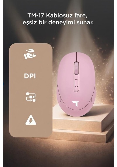 Teknoloji Tablet Faresi Çalışma Alanı Mouse Çift Modlu Sessiz Kablosuz Fare Tm17 Pembe