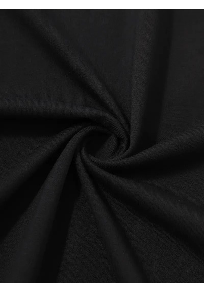 Erkek Sarj %1 Baskılı T-shirt Kısa Kol Bisiklet Yaka Regular Fit Tişört - - Siyah