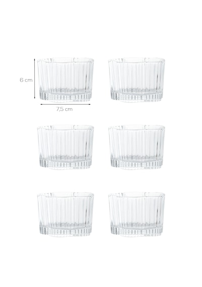 Porsima Ryg7061 Flower 6lı Cam Kase Puding Magnolya Tatlı Ve Dondurma Kasesi Kahvaltılık Kase Seti Çerez Kasesi 6x7,5cm Şeffaf