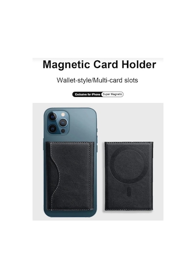 Apple Uyumlu iPhone 16 Pro Max Cüzdanlı Magsafe Kartlık Siyah